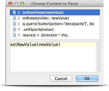 IntelliJ IDEA Keyboard Shortcut: Paste from five previous copies - Cmd + Shift + V