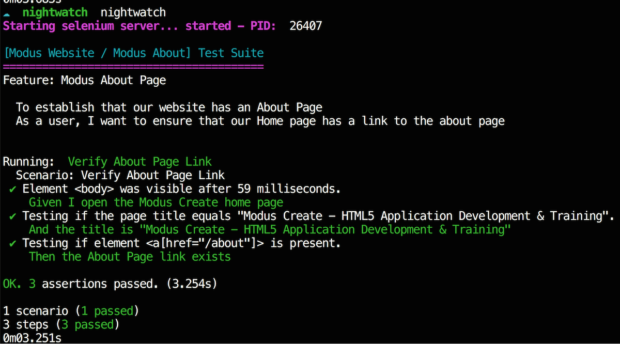 Writing E2E Tests with Nightwatch-Cucumber - Code Example 2