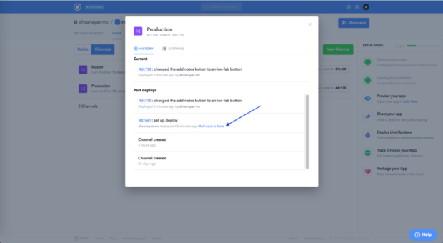 Building Better Ionic Apps With Ionic Pro, Part 4 -- Roll Back Previous Build