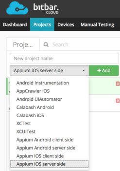 Using Bitbar CI for Cross Platform Mobile Testing, Management Panel