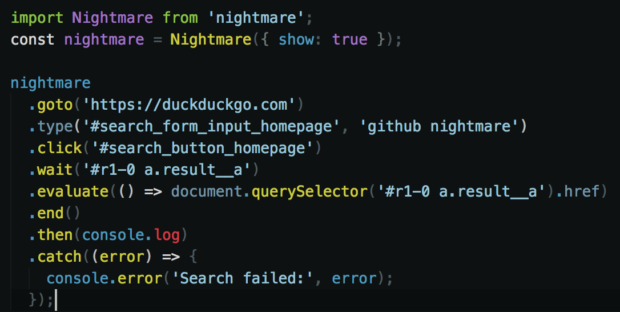 Writing Tests with CodeceptJS Nightmare, Example