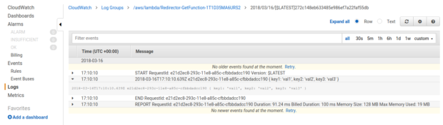 Redirects Requests to a Domain with AWS Lambda, Debug with CloudWatch