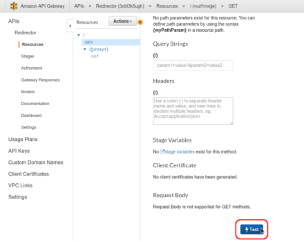 Redirects Requests to a Domain with AWS Lambda, Run API Gateway Endpoint