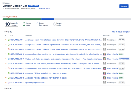 Ship It: Release Management in Jira and Confluence, Release Report