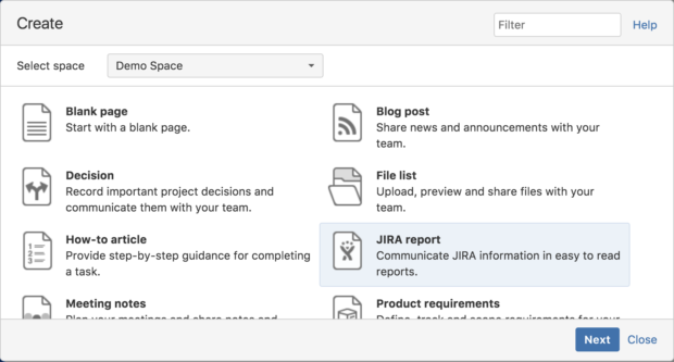 Ship It: Release Management in Jira and Confluence, Create Confluence Page