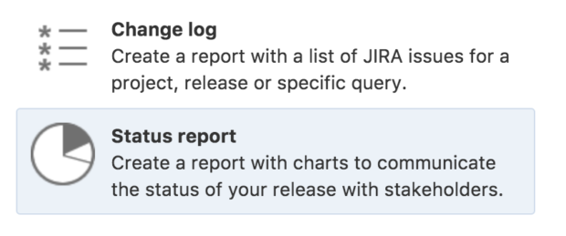 Ship It: Release Management in Jira and Confluence, Report Options
