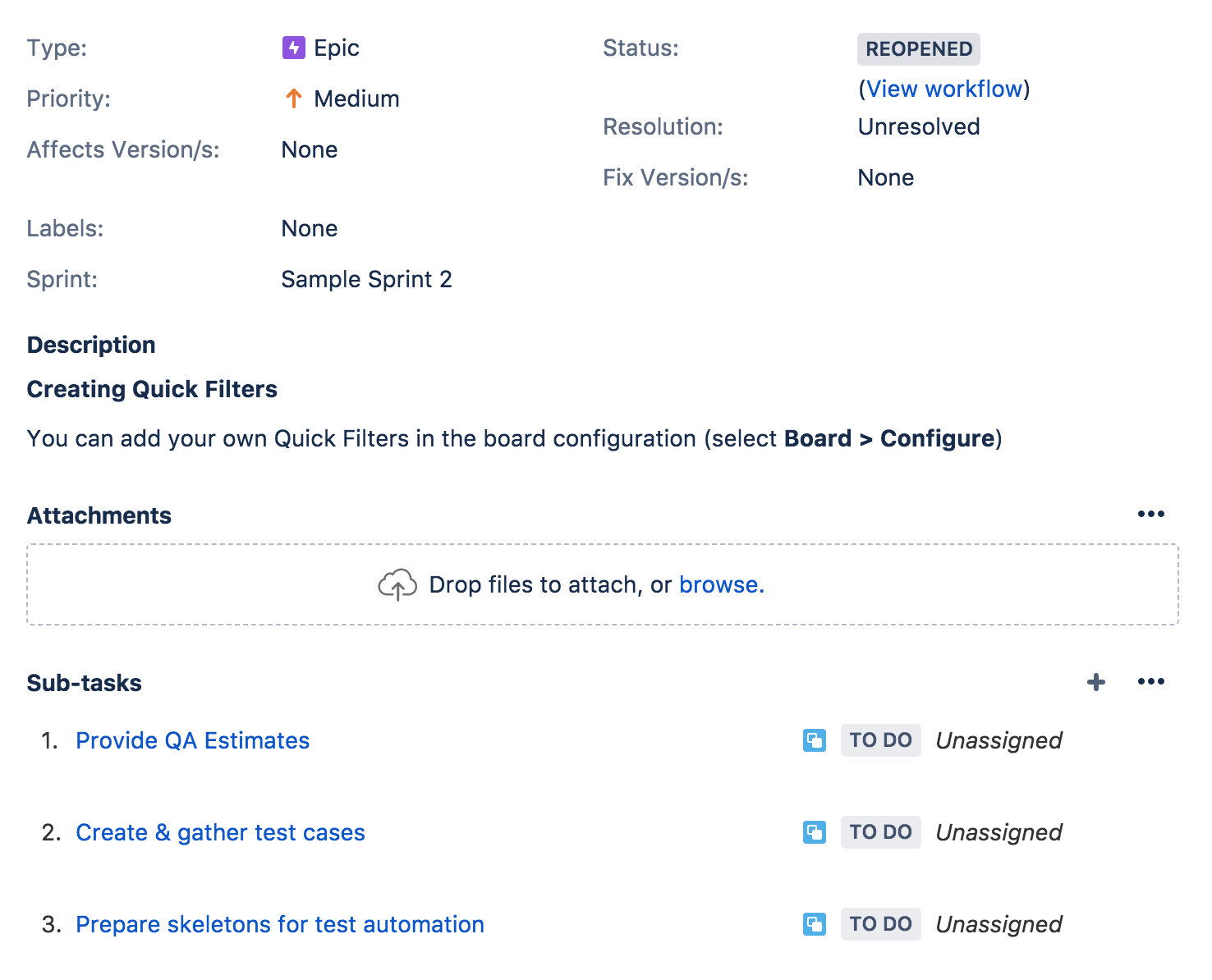 Using Jira Sub-Tasks for QA Workflows