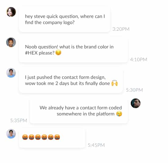 Chat With Sample Questions from Design Team