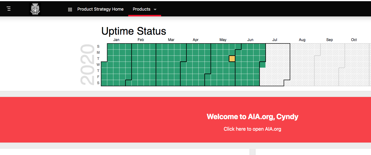 AIA Portal Uptime Status Screenshot