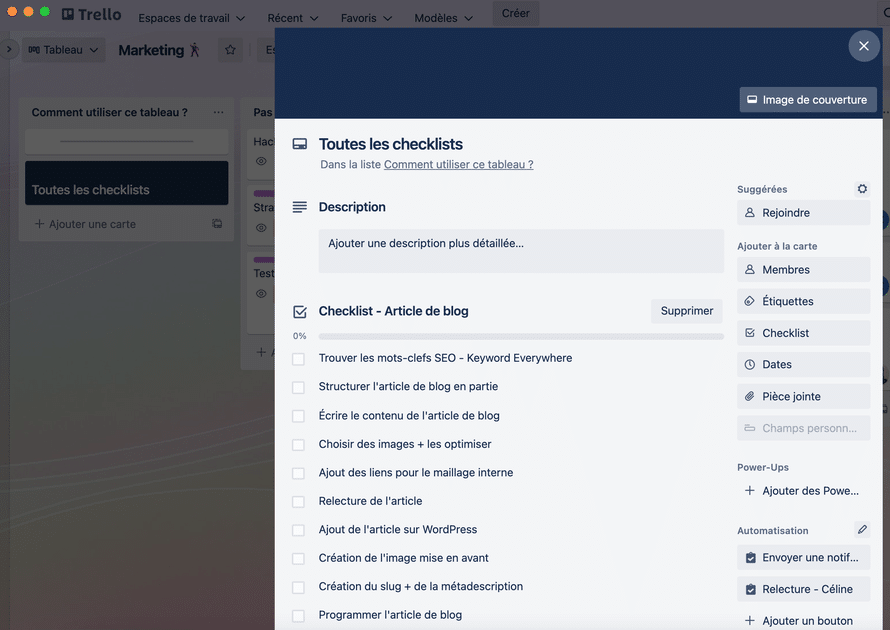 Checklists Trello